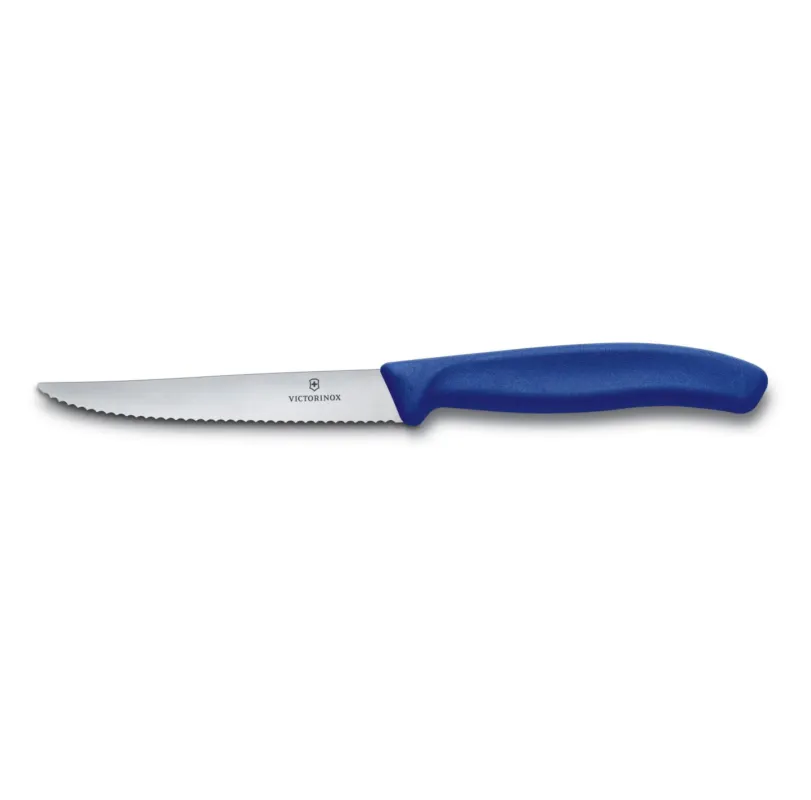 Victorinox - Coltello da bistecca Swiss Classic, filo ondulato Blu Reso Gratuito