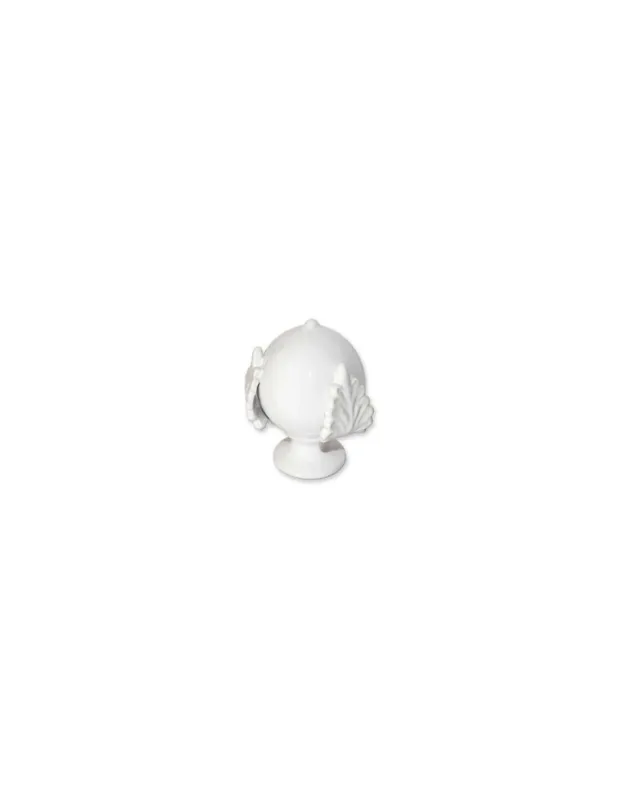 Pomo in Ceramica Portafortuna Bianco 10x10 cm Promo Stagionale
