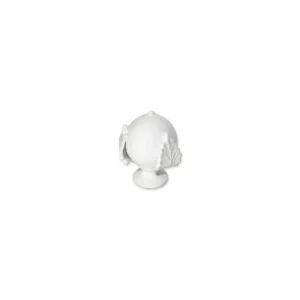 Spedizione Espresso Pomo in Ceramica Portafortuna Bianco 12x12 cm