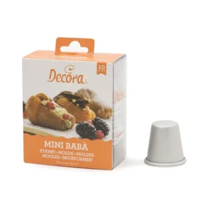 Decora - Stampi Baba‘ Mignon in Alluminio Anodizzato 3x2x3.5h cm 10 pz Promozione Esclusiva