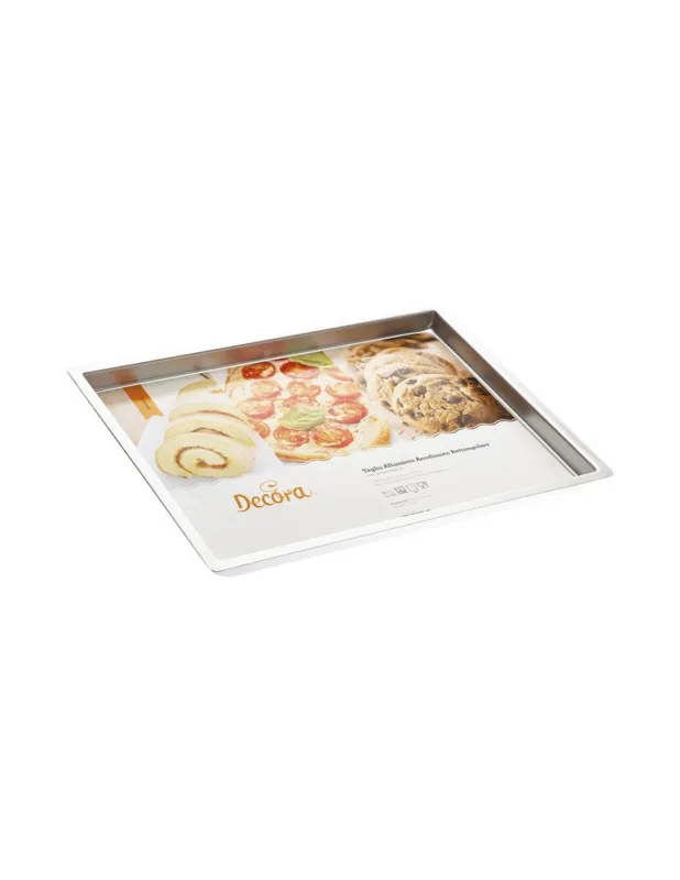 Decora - Teglia Rettangolare Professionale in Alluminio Anodizzata 30x40x2.5 cm Novità