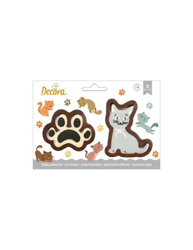 Soddisfatti O Rimborsati Decora - Set 2 Tagliapasta Gatto e Impronta