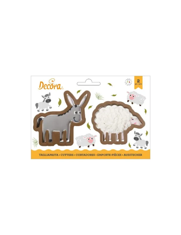 Di Tendenza Decora - Set 2 Tagliapasta Asino e Pecorella in Plastica