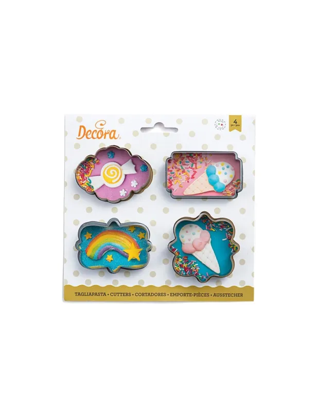 Decora - Kit 4 Tagliapasta Mini Cornici in plastica Promo Stagionale
