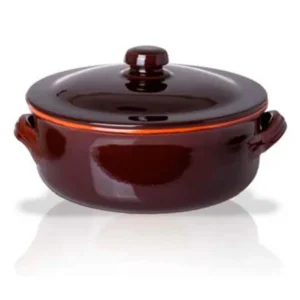 Offerta Benegiamo - Casseruola in Terracotta con Coperchio 2 Manici Ø18 cm