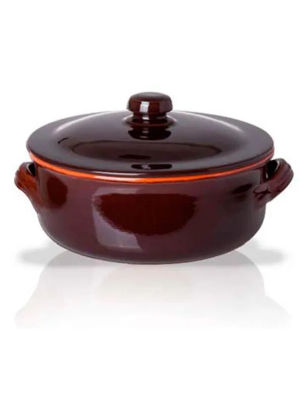 Compra Adesso Benegiamo - Casseruola in Terracotta con Coperchio 2 Manici Ø24 cm