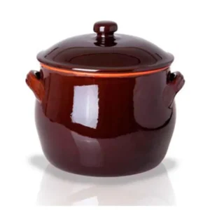 Consegna Rapida Benegiamo - Pentola in Terracotta con Coperchio 2 Manici Ø15 cm