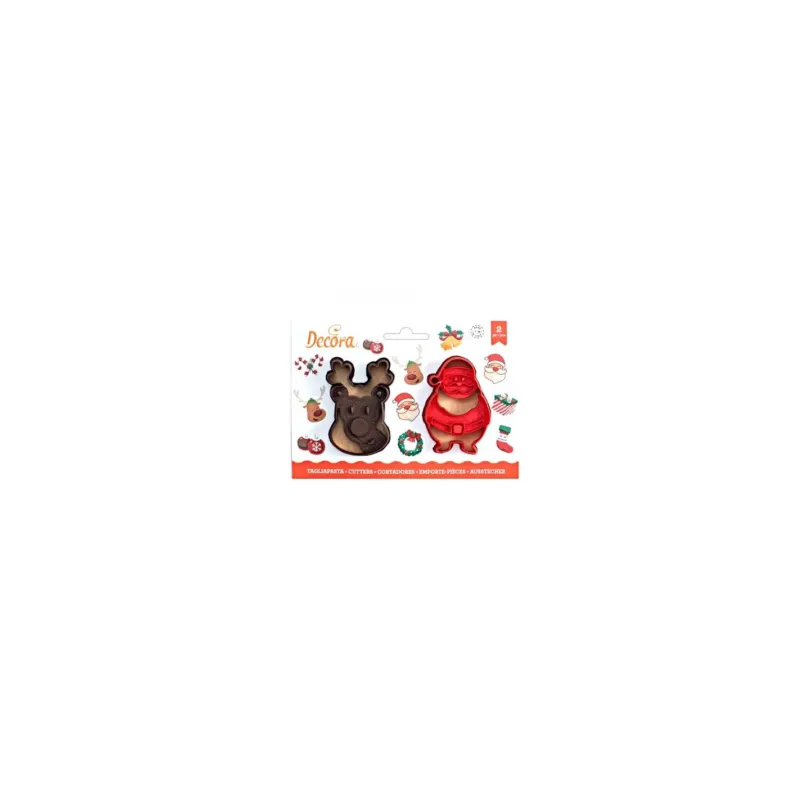 Acquista Ora Decora - Set 2 Tagliapasta Babbo Natale e Renna