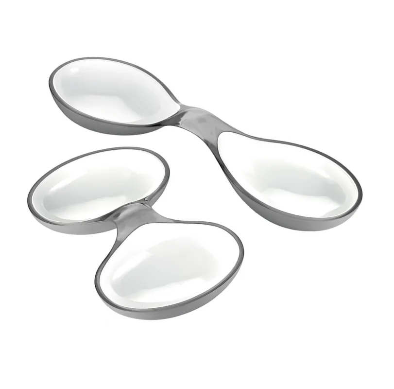 Guzzini - Set 2 Contenitori Antipastiera Glam Vintage Grigio Cielo Più Venduto