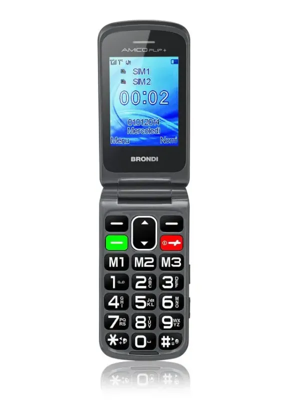 Super Prezzo Brondi AMICO FLIP PLUS 6,1 cm (2.4") 82 g Nero Telefono cellulare basico