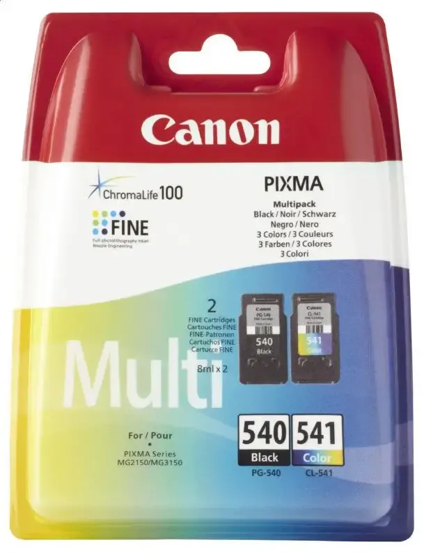 Popolare Canon PG-540 / CL-541 cartuccia d‘inchiostro 2 pz Originale Nero, Ciano, Magenta, Giallo