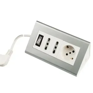Poly Pool PP2590 prolunghe e multiple 2 m 3 presa(e) AC Interno Grigio, Bianco Scelto Dai Clienti