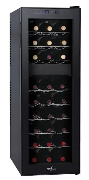 Melchioni Vermentino Dual 27 Cantinetta termoelettrica Libera installazione Nero 27 bottiglia/bottiglie Direttamente Dal Produttore