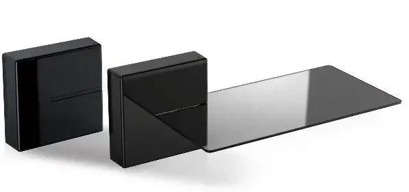 Meliconi 480521 BA scaffale Mensola modulare A muro Acrilonitrile butadiene stirene (ABS), Vetro temperato Nero Must-Have