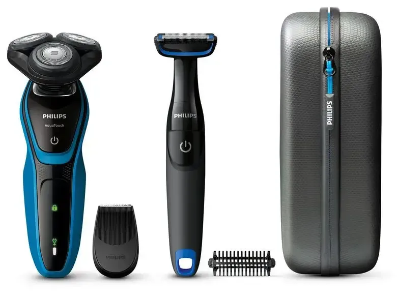Esclusivo Philips AquaTouch Rasoio elettrico Wet & Dry