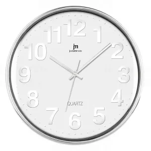 Compra Oggi Stesso Lowell 00816 Orologio da parete in quarzo Cerchio Cromo, Bianco