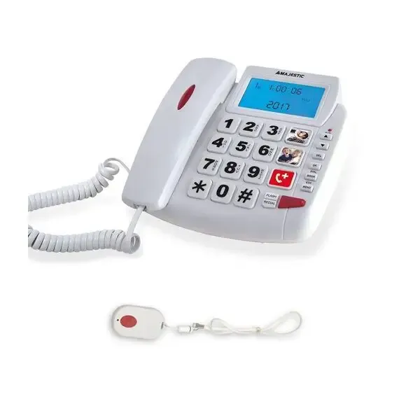 New Majestic PHF-BILLY-204 SOS Telefono analogico/DECT Identificatore di chiamata Bianco Consegna Rapida