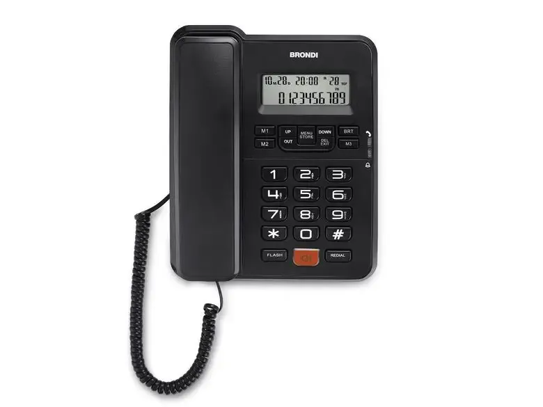 Compra Oggi Stesso Brondi Office Desk Telefono DECT Identificatore di chiamata Nero