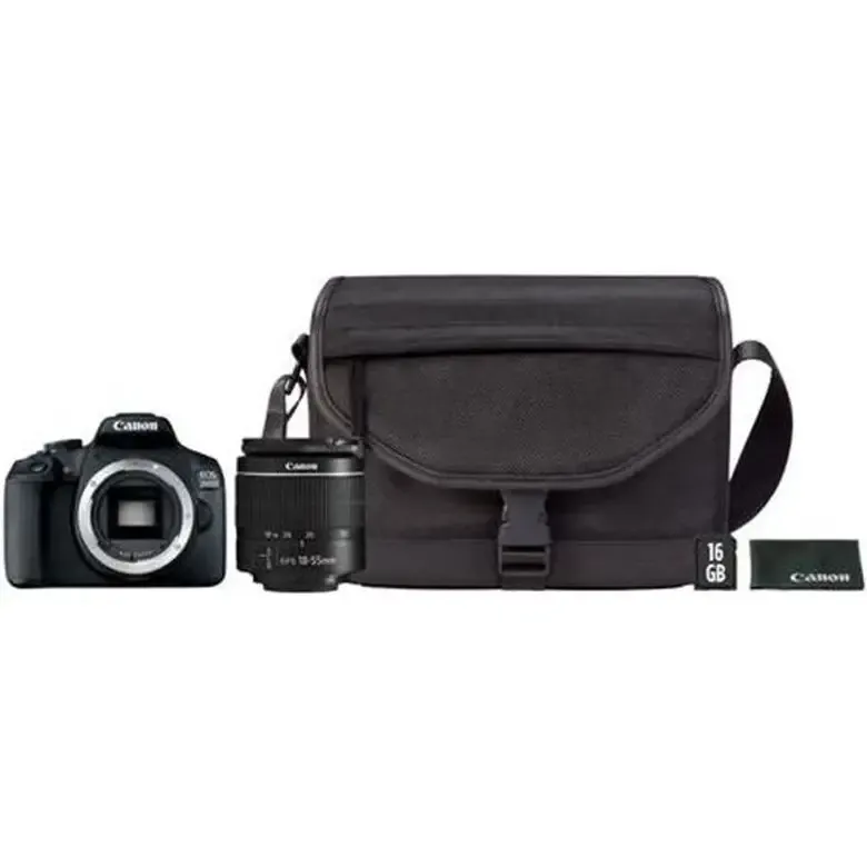 Canon EOS 2000D 18-55 DC + SB130 + 16GB Kit fotocamere SLR 24,1 MP CMOS 6000 x 4000 Pixel Nero Super Prezzo