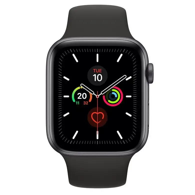 Apple Watch Series 5 GPS + Cellular, 44mm in alluminio grigio siderale con cinturino Sport Nero Must-Have