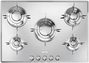 Smeg PTV705ES piano cottura Acciaio inossidabile Da incasso Gas 5 Fornello(i) Promozione