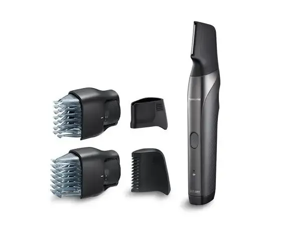 Reso Gratuito Panasonic ER-GY60, Regolabarba, Viso e corpo, Lama verticale, 4 Pettini accessori, 30 step taglio, Wet&Dry, Silver