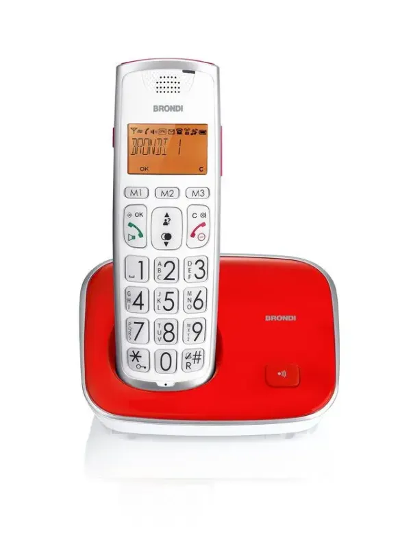 Must-Have Brondi Bravo Gold 2 Telefono DECT Identificatore di chiamata Rosso, Bianco