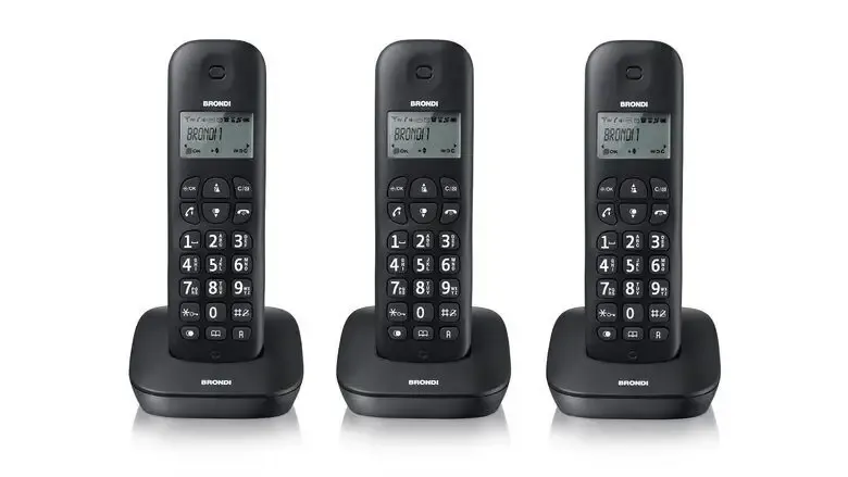 Esclusivo Brondi Gala Trio Telefono DECT Identificatore di chiamata Nero