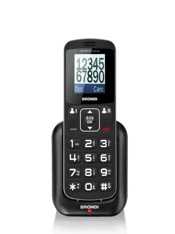 Spedito Oggi Brondi Amico Home 4,5 cm (1.77") 90 g Nero Telefono di livello base