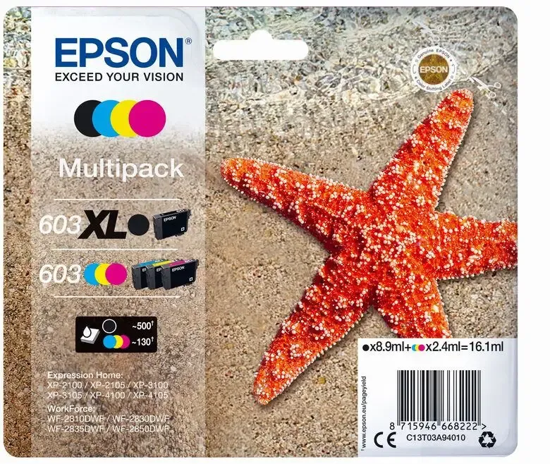 A Buon Prezzo Epson 603 XL cartuccia d‘inchiostro 1 pz Originale Resa elevata (XL) Nero, Ciano, Magenta, Giallo