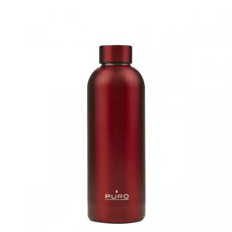 PURO Hot&Cold Glossy Bicicletta, Uso quotidiano, Fitness, Sport 500 ml Acciaio inossidabile Metallico, Rosso Miglior Prezzo