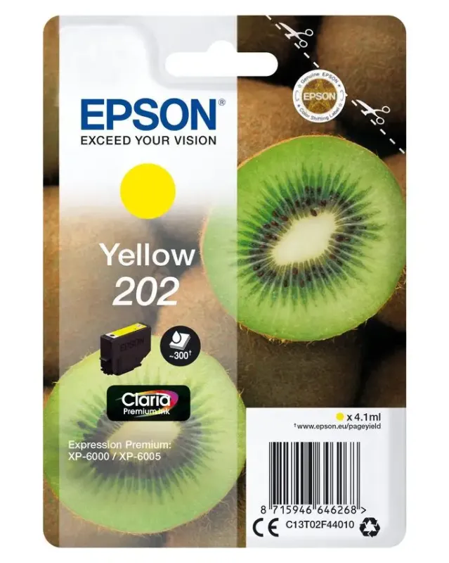 Acquista Ora Epson Kiwi Singlepack Yellow 202 Claria Premium Ink