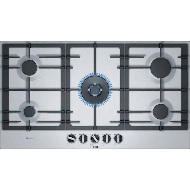 Direttamente Dal Produttore Bosch Serie 6 PCR9A5B90 piano cottura Nero, Acciaio inossidabile Da incasso Gas 5 Fornello(i)