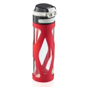 Offerta Leifheit 03256 borraccia Uso quotidiano, Fitness, Sport 600 ml Vetro, Polipropilene (PP), Silicone Nero, Rosso, Trasparente
