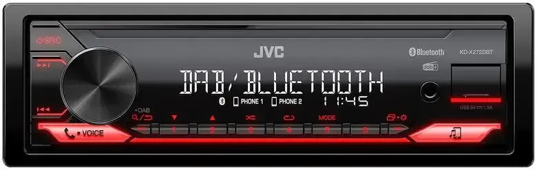 JVC KD-X272DBT Ricevitore multimediale per auto Nero, Rosso 350 W Bluetooth Novità