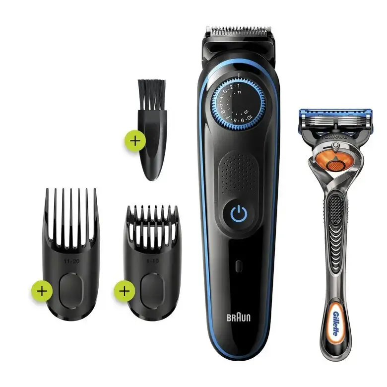 Braun BT5240 Regolabarba Uomo, Rifinitore E Tagliacapelli Con 39 Impostazioni Di Lunghezza, Progettato Per Durare Il Doppio*, Nero/Blu Consegna Rapida