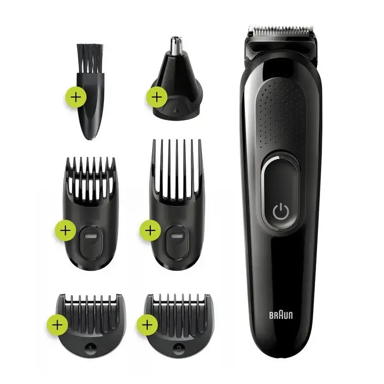 Solo Oggi Braun MGK3220 Regolabarba Uomo 6-In-1, Rifinitore Viso, Naso E Orecchie E Tagliacapelli. Nero