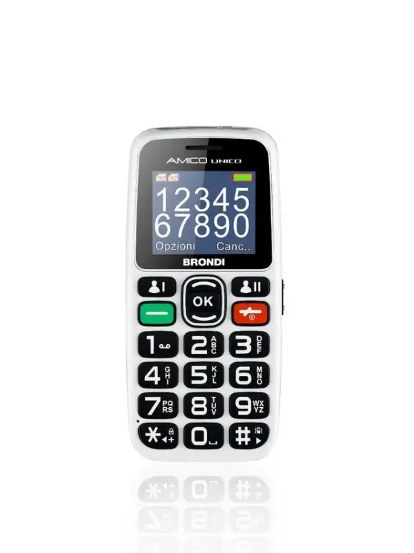 Must-Have Brondi Amico Unico 4,57 cm (1.8") Nero, Bianco Telefono di livello base