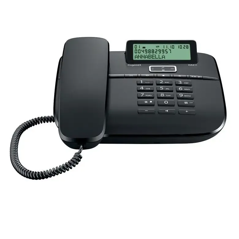 Gigaset DA 611 Telefono analogico Identificatore di chiamata Nero Pagamento Sicuro