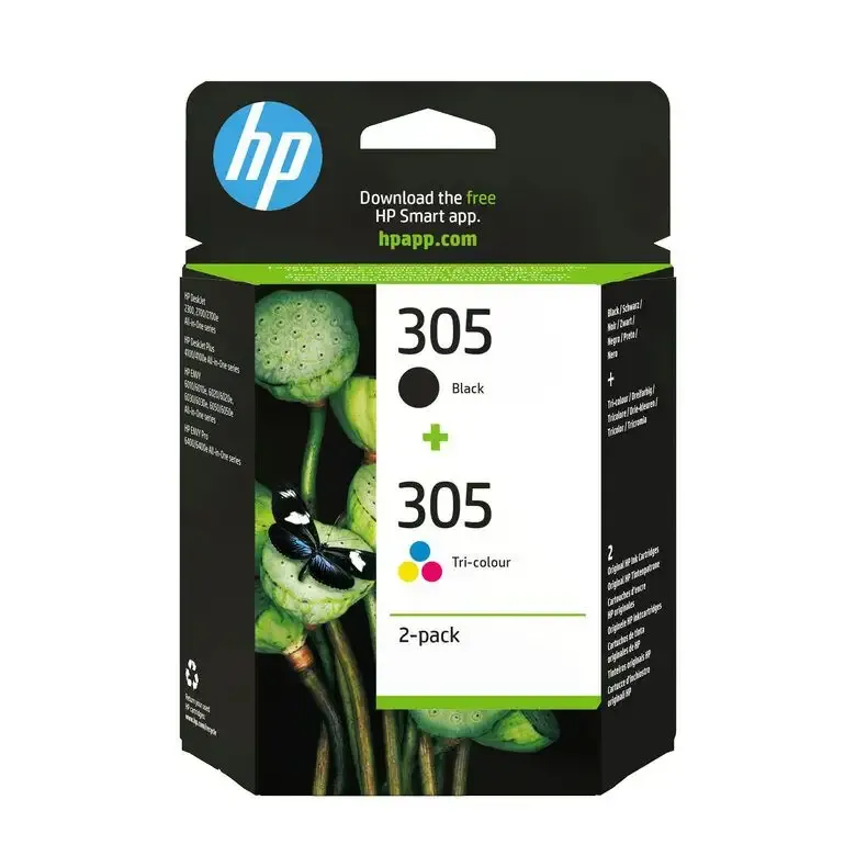 HP Confezione da 2 cartucce di inchiostro originale 305 in Tri-color/ nero Nuova Collezione