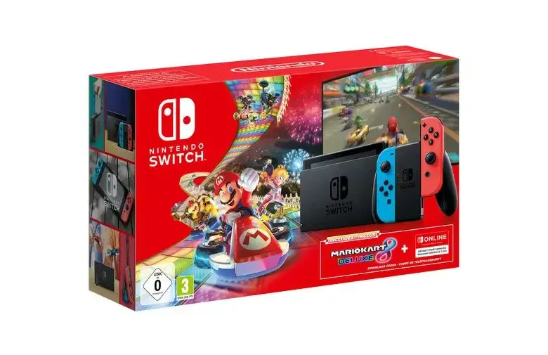 Nintendo Switch + Mario Kart 8 Deluxe + 3 mesi abbonamento Switch Online console da gioco 15,8 cm (6.2") 32 GB Touch screen Wi-Fi Nero, Blu, Rosso Reso Gratuito