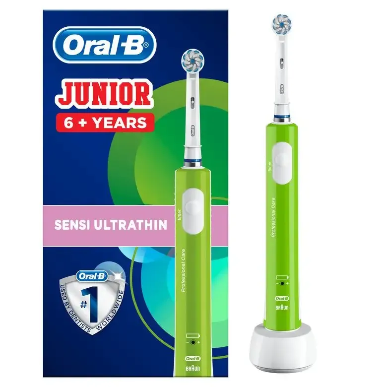 Oral-B Junior Spazzolino Elettrico Ricaricabile Da 6 Anni, Verde Spedito Oggi