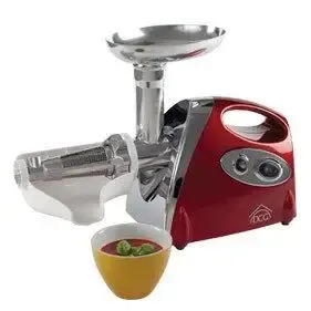 DCG Eltronic Tritacarne e passapomodoro FWP2696 1200W Rosso, Acciaio inossidabile Affare
