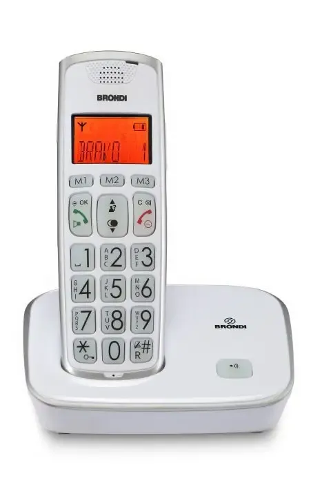 Ultima Occasione Brondi Bravo Gold Telefono DECT Identificatore di chiamata Bianco