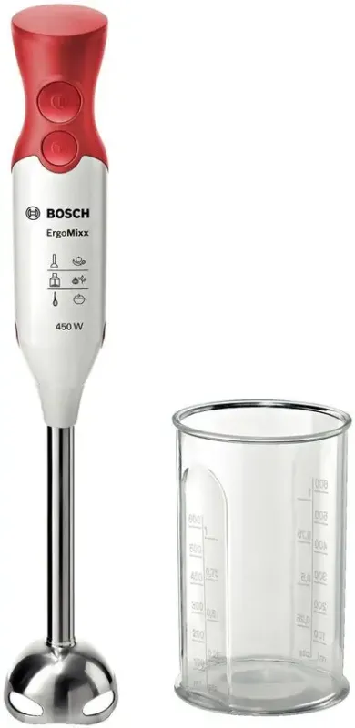 Bosch MSM64110 frullatore Frullatore ad immersione 450 W Rosso, Bianco Consegna Rapida