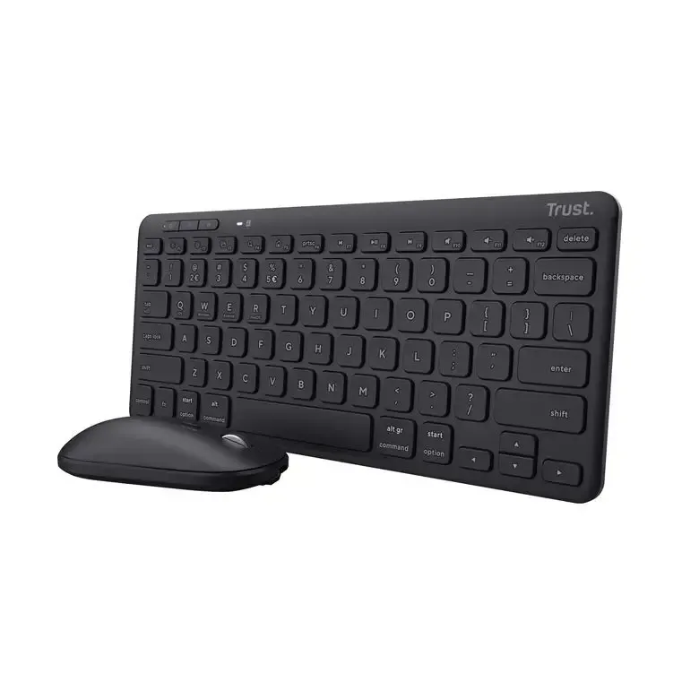 Pagamento Sicuro Trust Lyra tastiera Mouse incluso RF senza fili + Bluetooth QWERTY Italiano Nero