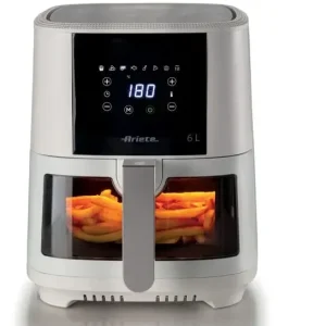 Ariete 4626 Airy Fryer 6L, Friggitrice ad aria, 1300 W, Capacità 6L, Capacità di cottura 2,5kg, 8 programmi preimpostati, Temperatura fino a 200°, Cestello trasparente per controllo cottura Offerta Limitata