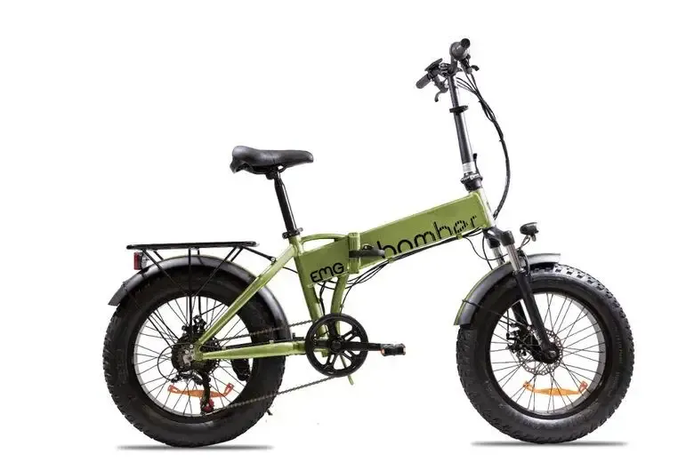 Economico EMG Fat Bike Bomber 250W con telaio 17" foldable, ruota 20", Freni a disco a/p, Cambio Shimano e batteria 10Ah