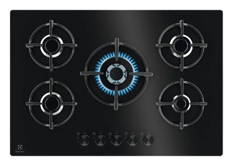 Electrolux EGG75372K Piano Cottura 75 cm Gas Nero 5 Fornelli Esclusivo