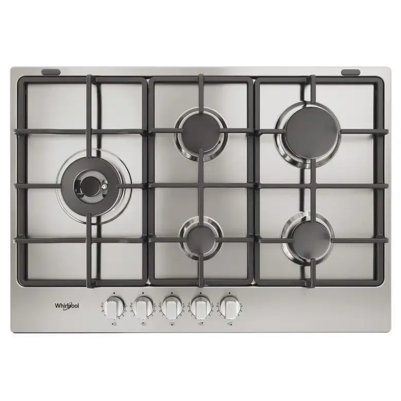 Consegna Rapida Whirlpool TGML 761 IX R Acciaio inossidabile Da incasso 73 cm Gas 5 Fornello(i)